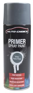 Auto Choice Grey Plastic Primer Spray Paint 400ml – Multi Surface Aerosol Paint for Metal, Plastic, Wood & Automotive Use, Fast Drying, Durable Finish, Fade & Weather Resistant