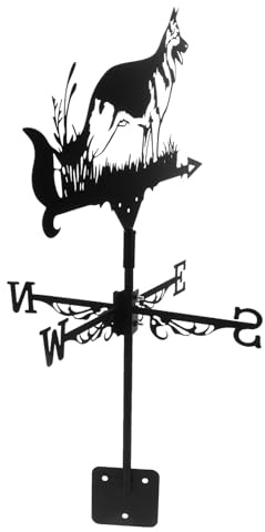 Gatuida Banderuola Segnavento da Tetto a Forma di Cane in Metallo Resistente, Indicatore Direzione Vento Decorativo per Giardino, Patio e Prato Esterno, Complemento D’arredo Vintage