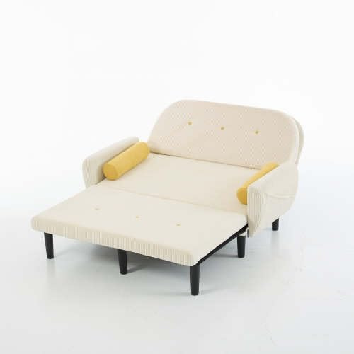 STAPERFO Multiform-Sofa 2-Sitzer aus Cord mit Verstellbarer Rückenlehne – Schlafsofa mit Stauraum & Lounge-Funktion, modernes Daybed mit Metallrahmen, klappbares Gästesofa, 133,5x77x85 cm