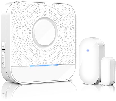 Tür Fenster Sensor Klingel BITIWEND Fenster Türsensor mit Magnetsensor 182M Reichweite 52 Klingeltöne mit LED-Anzeige für Türen Garage Ideal für Zuhause Laden Garage