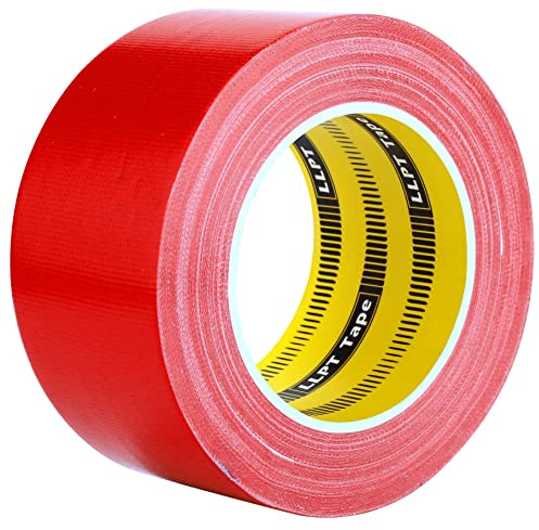 LLPT Ruban Adhésif en Tissu Rouge 60mm x 30m x 0,23mm | Adhésif Sans Résidus Résistant à l'eau pour L'artisanat de Bricolage Décoration Intérieure et Extérieure