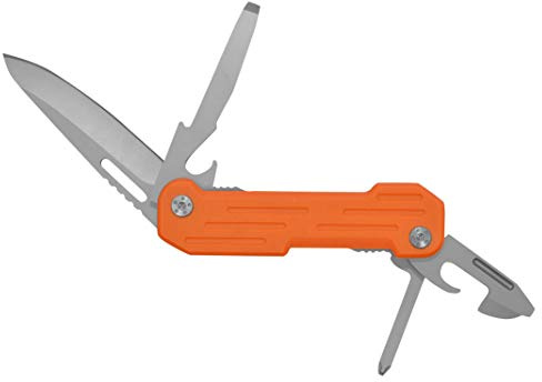 CAMILLUS Pocket Block Taschenmesser, 6,4 cm Klinge, 420 Stahl, 5 Funktionen, Dosenöffner, Flaschenöffner, Schraubendreher, Titanium Bonded