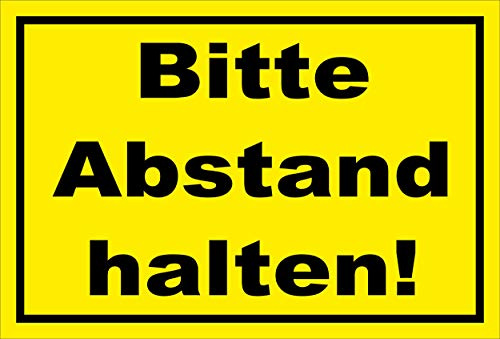 Melis-Folienwerkstatt Schild Bitte Abstand halten - 30x20cm - Bohrlöcher - 3mm Aluverbund – 20 VAR S00100-013-C