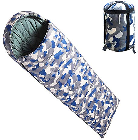 1450g Leichter Schlafsack Cotton Hollow Filled 0-15 Grad für Rucksacktouren Wandern Camping Bergsteigen mit Kompressionssack,Gray