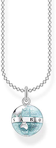 Thomas Sabo Damen Halskette Weltkugel silber 925 Sterlingsilber, 38-45 cm Länge