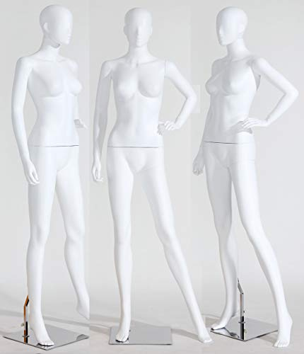 Eurohandisplay weibliche Schaufensterpuppen LF6-6 abstrakte weiß matt lackierte Schaufensterpuppe Nase und Mund geformt Mannequin (LF6-6 Frau weiß)