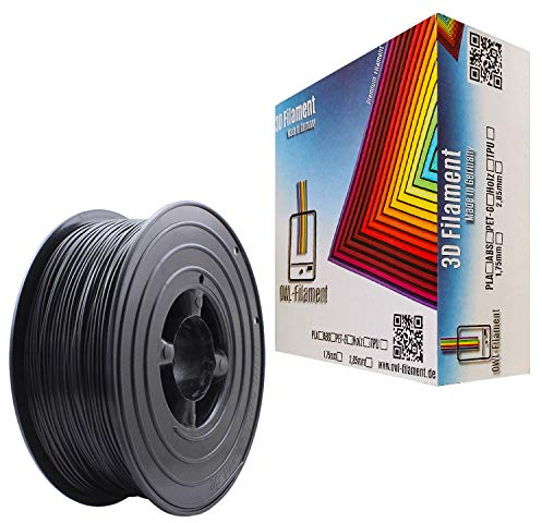 OWL-Filament 3D-Drucker PET-G 1,75mm 1kg Spule Rolle (Schwarz)