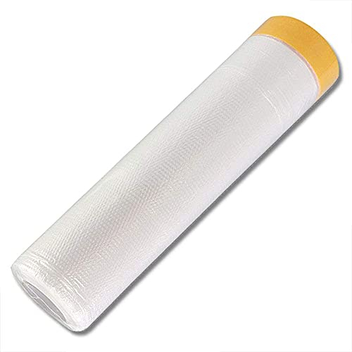 Sinzau Dust Sheet Roll for Furniture: Cover Surface 13.1 × 65.6 feet Painting Masking Film for House Renovate Spray Painting - for Floor Wall Cabinets Carpet Sofa Car