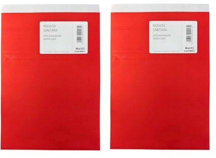GUTE LINES Blocco Ricevute Sanitare, Blocchi Regime Forfettario, Fomato A5, 50 Moduli Autocopianti, Duplice Copia, 2 Blocchi