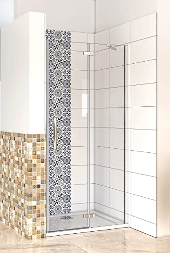 Aica Sanitär Duschtür Nischentür 90cm Duschabtrennung Duschwand Dusche 6mm Glas H185cm