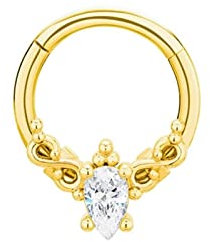 Wycian Nasenring Nostril Gold, Nasenpiercing Nostril Ring Creolen Wassertropfen Knoten Zirkonia Sterling Silber Ohrring Piercing zum Jubiläum Geburtstag