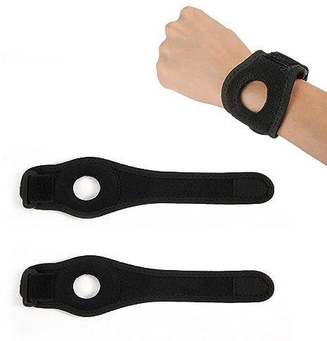 KINBOM 2 Stück Handgelenkstütze, Verstellbare Handgelenkbandage für TFCC Tränen Schwarze Handgelenkbandage für Handgelenkschmerzen und Unterstützung und Ulnarseitige Handgelenkschmerzen (S/M)