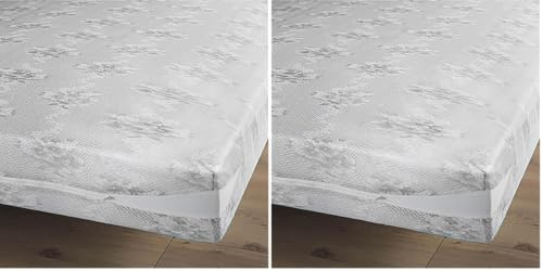 Douceur d'Intérieur, Rénove Matelas 90 X 190 Cm 100% Polyester, Rena Gris (Lot de 2)