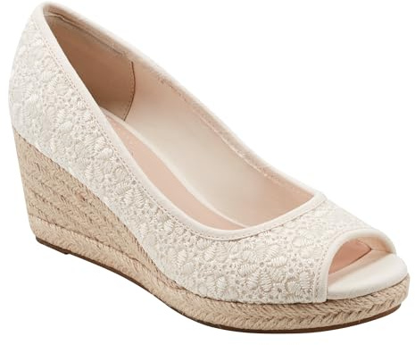 Bandolino Women's Nuri2 Wedge Sandal, Cream 150, 9