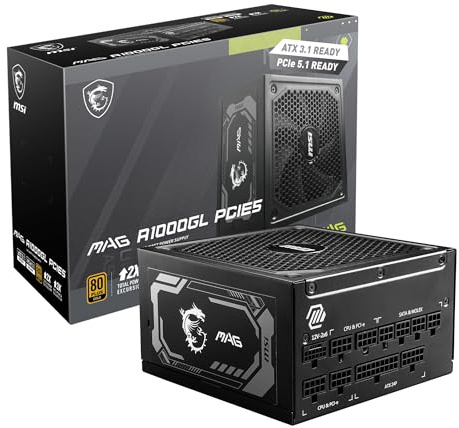 MSI mag A1000GL PCIE5 1000W 80 Plus Gold Fuente de alimentación Modular - Negro | 306-7ZP9B18-CE0