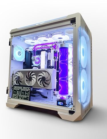 VIXIA High End Custom Watercooled Gaming PC - Intel Core i5 14600K - GeForce RTX 4070 DDR6X 12GB - DDR5 32GB 6000MHz - PCIe4.0 M.2 NVME 1TB - White - VXS-100W Purple