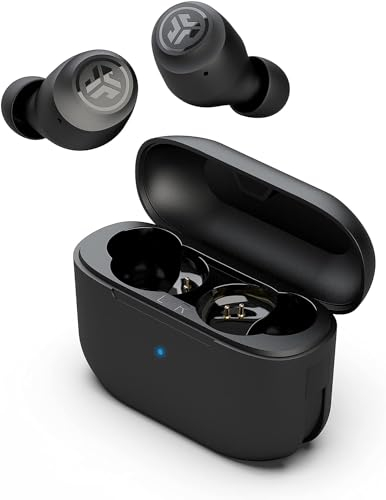 JLab Go Air Pop True Wireless Earbuds, In Ear, Bluetooth , Ear Buds with 32H Playtime, Bluetooth Earbuds with Microphone, USB Charging Case, Black (Renewed)