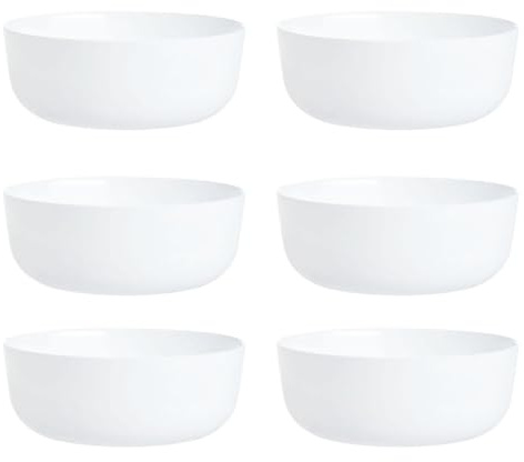 Luminarc 6 Bol Diwali de Opal 17,8cm | Blanco, Opal, forma cónico, acabado brillo, 17,8cm