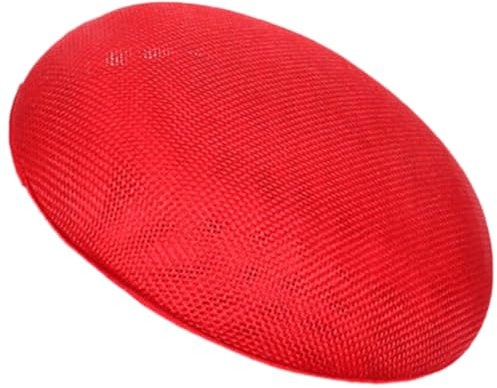 TENCOCO 15 cm Sinamay-Hut, Fascinator, Hutbasis für Damen, Millinery-Zubehör, Cocktail-/Teeparty-Kopfbedeckungen, runde Hutbasis, Rot