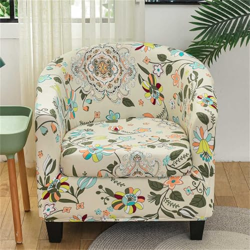 Hearda 2 Pièces Housse d'Estampes Modernes, Housse Fauteuil Extensible, Club et Cabriolet, Protecteur de Tub Chair (Pastoral)