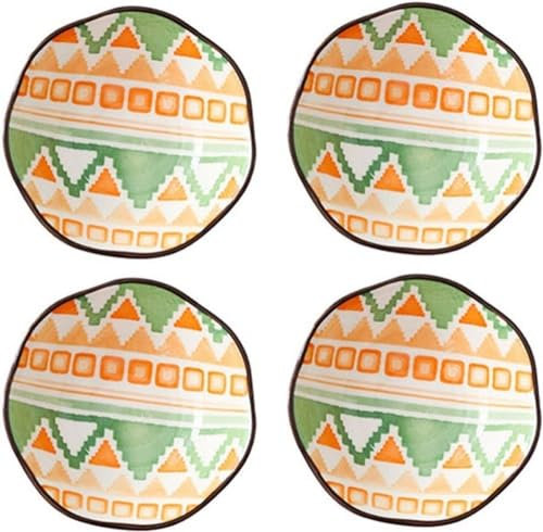 CPCPC Dipping Bowl,Dip Bowls Set Soy Sauce Dish/Bowls 4-inch Ceramic Sauce Dish Set Olive Oil Dipping Bowl Set of 4, Serving Soy Sauce for Ketchup Vinegar Sushi Barbecue Sauce-B(E)
