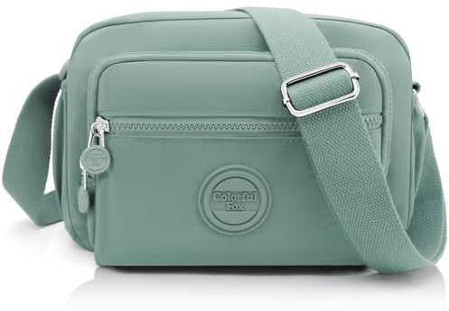 GOUNNU Bolso Bandolera Mujer Mediano Ligero Bolso Cruzado Nylon Impermeable Múltiples Bolsillo Crossbody Casual con Correa Ajustable Mujer Bandolera Multi para Trabajo Viajar Compras