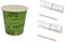 Kit completo de 100 vasos de café de papel de 75 ml – 100 paletas de café desechables– Ecológicos-deportes- Biodegradables – Desechables pequeños – Resistentes a altas temperaturas – tazas de café –