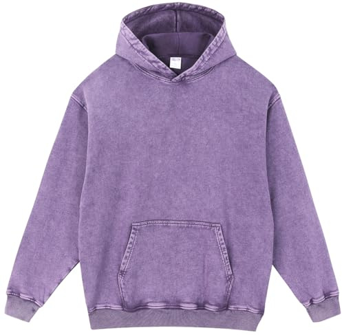 PADOLA Men's Hoodie Y2K Vintage Style Oversized Hoodies for Men UK Sweatshirt Casual Pullover(XL,Purple)