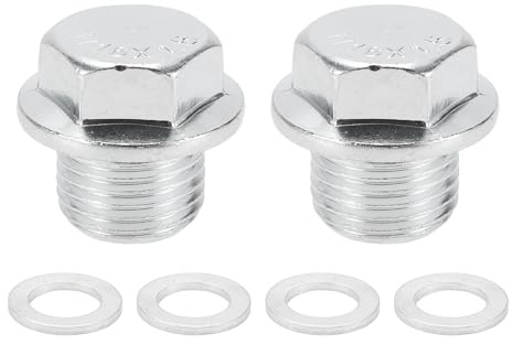 RATCHROLL 1 Satz Universal Ölablassschraube Anti-Leckage 0,85 Höhe Ölwanne Ablassschraube Schraubengewinde Reparatur mit Dichtung Silberton Stahl Aluminium M16x1,5