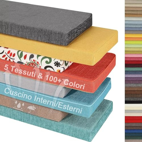 Cuscino Panca Esterno Impermeabile, Cuscino Panca Dimensioni Personalizzate, Antiscivolo Rimovibile Lavabile Cuscino su Misura per Mobili da Interni/Esterni, Imbottitura in Spugna 60D, Spessore 8CM