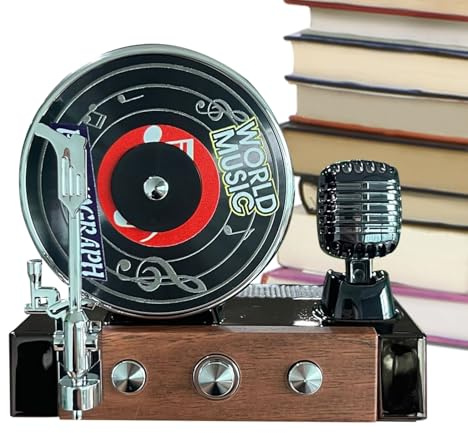Car Air Freshener, Record Player Air Freshener Car - Air Freshener Vent Clips - Solar Powered 360 Degree Rotation Aromatherapy Fragrance for Car Interior
