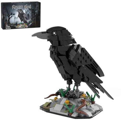 MetaHrystynx Rabenvogel Bauklötze, MOC-217187 Vogel Tier Bausteine Set für Haus und Büro, Entworfen von SKABRAM, tolles Geschenk für Erwachsene (357PCS)