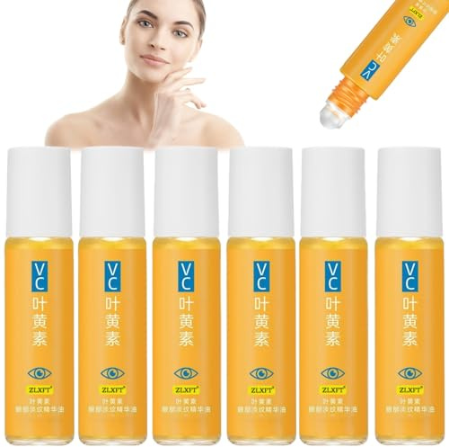 Vitamina C Suero para Ojos Roll On,6pcs 8ml Aceite de Esencia de Ojos de Luteína,Anti Wrinkle Eye Serum Oil Vc Hanjilian,Rodillo de Suero de Luteína,Vc Luteínas Antiarrugas Ojoss Aceite de Esencia