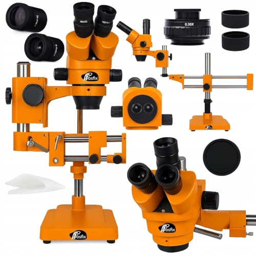 Rosfix Stereomikroskop MSJP-T-SDMS1-O Trinokular 7x-50x X/Y Schlitten Orange