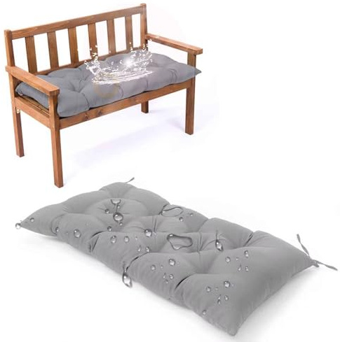 Generisch Bankauflage Sitzkissen, Outdoor Hollywoodschaukel Kissen 100x50x8cm - Wasserdicht Sitzpolster Bank Polster für Sitzbank Gartenbank und Paletten Bankkissen Indoor Outdoor Stuhlkissen, Grau A