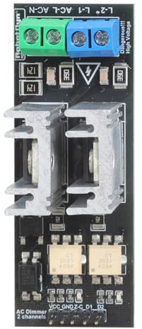 Double Channel AC Power Control Module AC Light Dimmer Module For LED Dimming 3.3V/5V Logics Optocoupler Isolation Control With PWM Dimming