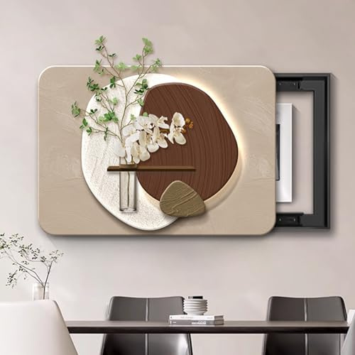 Couvercle De Panneau Électrique Mural, Peinture Décorative De Boîte De Compteur Électrique Cachée, pour la Décoration Murale d'un Hôtel DIY(Black 6,50 * 40cm/19.7 * 15.7in)