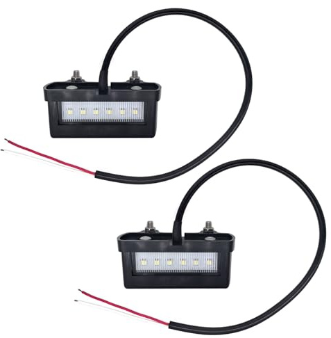YOYOCOOL 2 x Kennzeichenbeleuchtung LED 12V 24V Kühle Weiße Kennzeichenleuchte Wasserdicht mit E-Mark für LKW, PKW-Anhänger, Motorrad