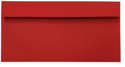 Netuno 100 Umschläge Rot DIN lang 11x22 cm festlich und edel | 120g Design Papier · hochwertige rote Kuverts für Weihnachten, Advent, Nikolaus, Valentinstag, Einladungen, Einladungskarten