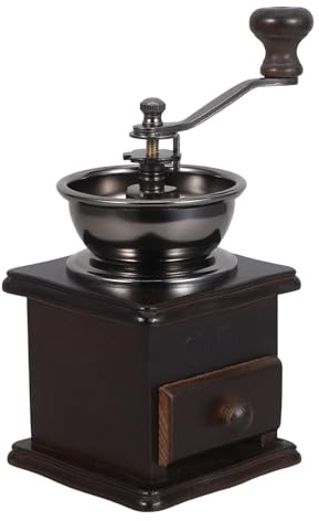Lurrose Moulin à café manuel vintage - Moulin à café portable pour expresso et turc - Idéal pour le camping et la maison - Marron foncé