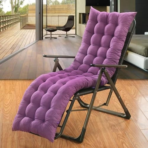 Chaise longue rembourrée extra épaisse pour jardin, terrasse et balcon – Banc à bascule doux et confortable – Violet 160 x 50 cm – Parfait pour la relaxation et le plaisir en plein air