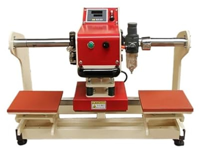 QAXRZCUCD Presse À Transfert Thermique 3838, Machine De Gaufrage Double Station Pneumatique, Imprimante D'étiquettes Marquage Chaud 3030, Outil Feuille for Logo Emplacement PréCis(300x300MM)