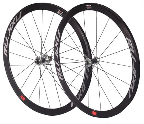 700C Landsvägscykel Hjulset Framhjul Och Bakhjul Snabbkoppling Nav 9 * 100/10 * 130mm, Cykelhjul Dubbelväggig Aluminiumlegering Fälg C/V-bromsar For 8-11s Kassett(Silver)
