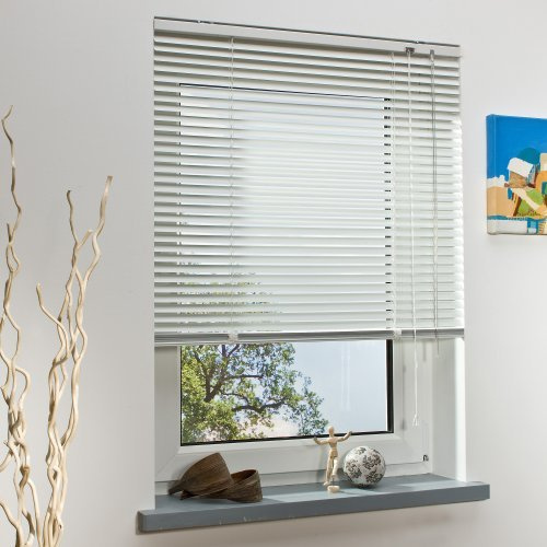 Alu-Jalousie, Aluminium-Jalousie / 180 x 160 weiß/Wand-und Deckenmontage, Rollo, Jalousie