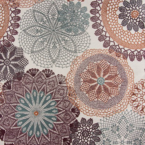 Möbelstoff Polsterstoff Dekostoff Doily Mandala Blumen rotbraun 1,40m Breite