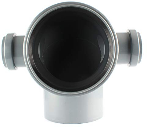 HT 90° Bogen DN 110 Einfach Doppel Abzweig DN 50 grau Doppel