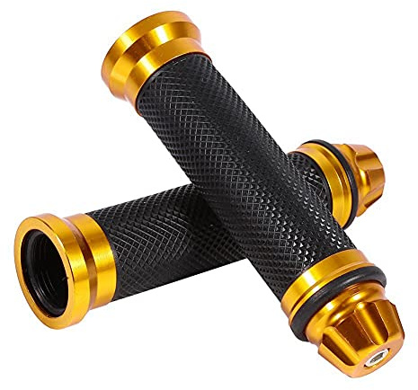 Puño Moto Universal, Empuñadura de Manillar de Motocicleta para Manillar de 7/8 22mm, Agarraderas para Moto Aluminio CNC Antideslizantes Motocicletas Perillas Motocross para Moto Bici (9)