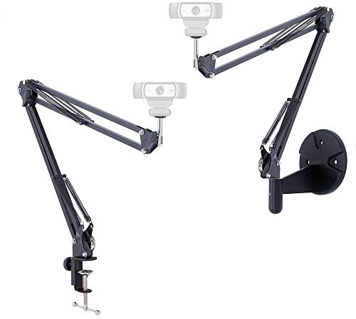 AceTaken Webcam Stand Kit, 2in1 Wall Mount and Clamp Arm Holder for Logitech C920 C920s C922x C930e C925e Brio