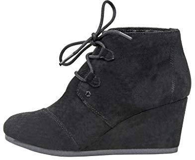 Dunes Women's Zeta wedge bootie +Wide Width available, BLACK, 8.5