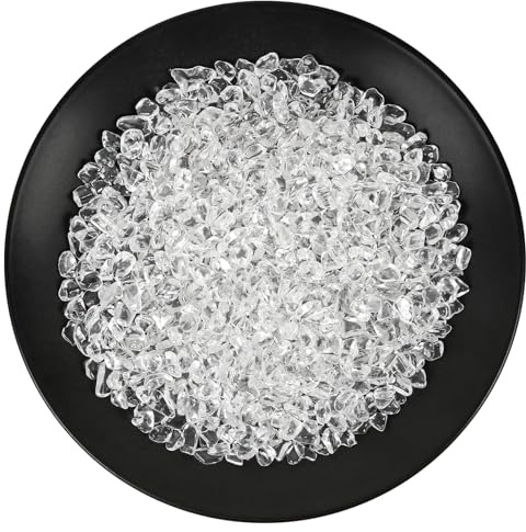 500 g Bergkristall Mini Chips | Edelsteine Trommelsteine | Deko & DIY | [KLEINE KRISTALL CHIPS] Ca. 10 mm große Bergkristalle – ideal für Sammler, Dekoration, DIY-Projekte und kreative Ideen.